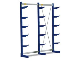 Draagarmstelling 2480x2557x500mm 6etages 660kg/etage Ral5010 - 1