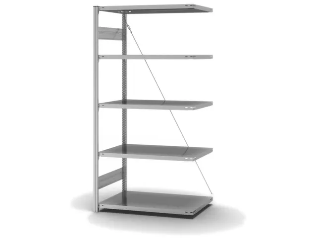 Rvs Inhaakstelling Aanbouw 2000x1010x635mm 5legborden Vaklast 200kg