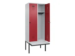 locker met bank,HxBxD 2120x800x815mm,2vak,vak B 400mm,draaigrendel