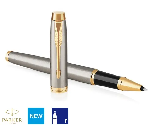 Rollerpen Parker IM Brushed metal GT Finish Fijn Zwarte inkt