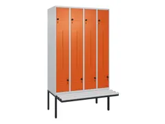 Z-garderobekast,HxBxD 2120x1200x815mm,8vak,vak B 300mm,draaigrendel