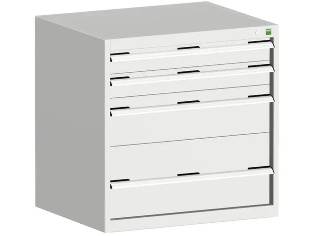 ladekast HxBxD 800x800x650mm 4laden RAL7035 front RAL7035