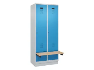 locker met bank,HxBxD 1950x800x815mm,2vak,vak B 400mm,cilinderslot - 2