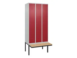 locker met bank,HxBxD 2120x900x815mm,3vak,vak B 300mm,cil.-slot
