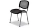 Chaises visiteur 4 pieds 475x415mm Assise tissu noir Dos maille Tube