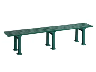 Kunststofbank 415x2000x370mm Zit H 415mm 5 Latten 3 Pootstellen Groen - 2