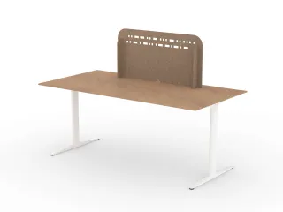 Akoestisch PET-vilt scheidingsscherm M 100x15cm beige - 2