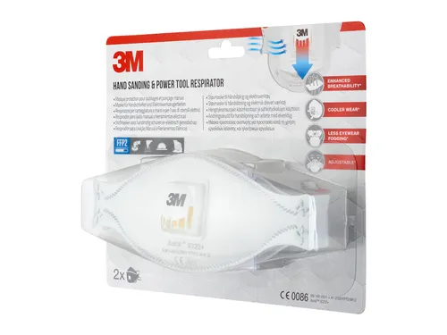 Stofmasker 3M Aura voor schuren 9322 FFP2 met ventiel 2 stuks
