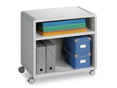 transportwagen,HxBxD 611x651x330mm,2vakken,1niveaus,1 OH,romp grijs