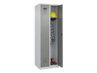 locker,HxBxD 1850x600x500mm,2vak,vak B 300mm,cil.-slot,staand op vloer - 1
