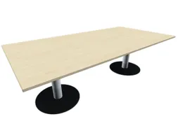 Vergadertafel Rechthoekig Hxbxd 72x240x120cm Esdoorn Onderstel Ral9006