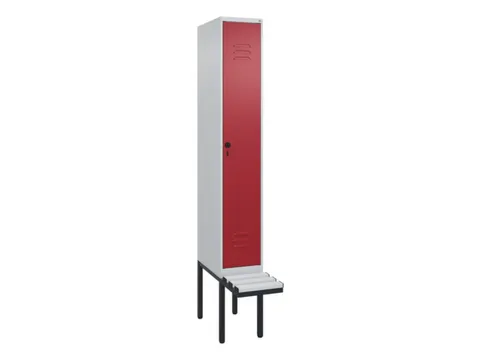locker met bank,HxBxD 2120x300x815mm,1vak,vak B 300mm,draaigrendel
