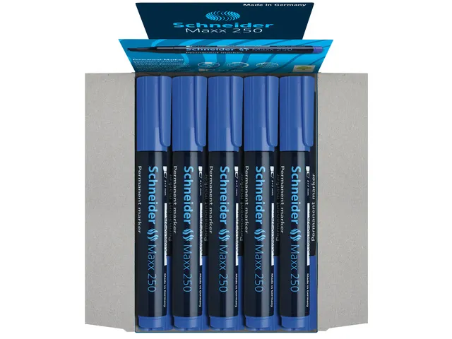 Marker Schneider Maxx 250 permanent beitelpunt blauw