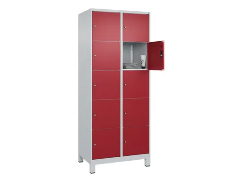 lockerkast,HxBxD 1950x800x500mm,2x5vakken,vak B 400mm,cil.-slot,voeten