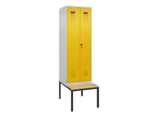 locker met bank,voor scheiding van kleding,HxBxD 2120x600x815mm,2vak - 2