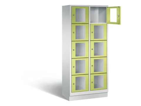 Lockerkast 1800x810x500mm 2x5 vakken Cilinderslot, Sokkel, RDS1108060