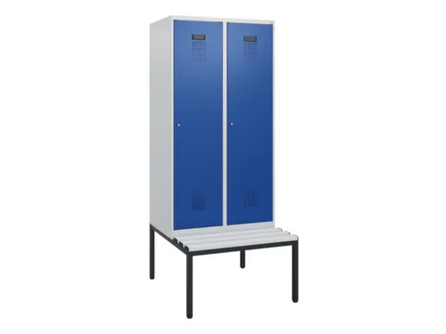 locker met bank,HxBxD 1950x800x815mm,2vak,vak B 400mm,cilinderslot