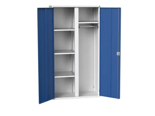 Lockerkast 2000x1050x550mm 4 vakken, dubbele vleugeldeur, RAL5010