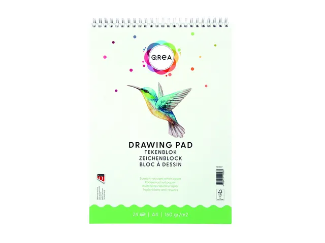Bloc à dessin Qrea A4 24 feuilles 160g spirale
