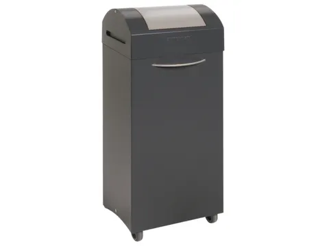 Afvalbak 75 Liter 840x380x320mm Plaatstaal 2 Wielen Klep Grijs