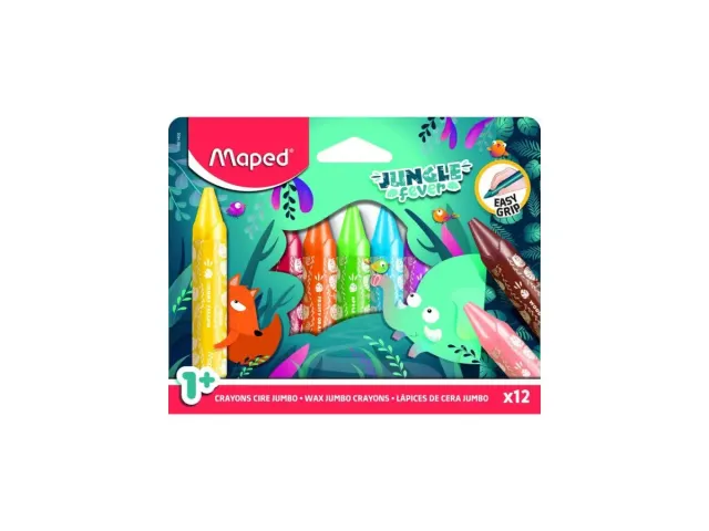 Waskrijt Maped Jungle Fever Jumbo set à 12 kleuren