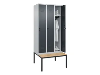 Dekenkist Classic+ 3 vakken 30cm 212x90x81.5cm Lichtgrijs/Antraciet - 3