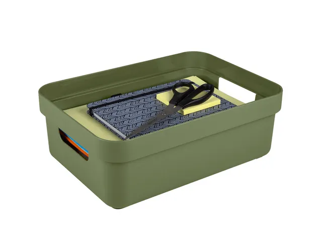Boîte de rangement Sigma Home 9L vert foncé - 35 x 24,6 x 12,2 cm