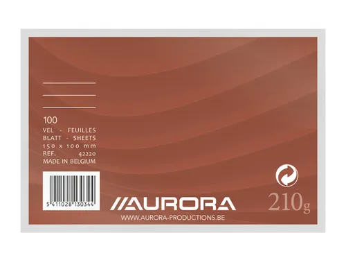 Systeemkaart Aurora 150x100mm lijn met rode koplijn 210gr wit 100 vel