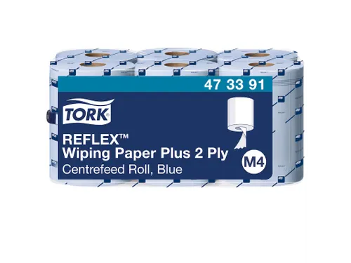 Poetspapier Tork M4 Reflex Plus Advanced 2-laags 450 vel blauw 473391