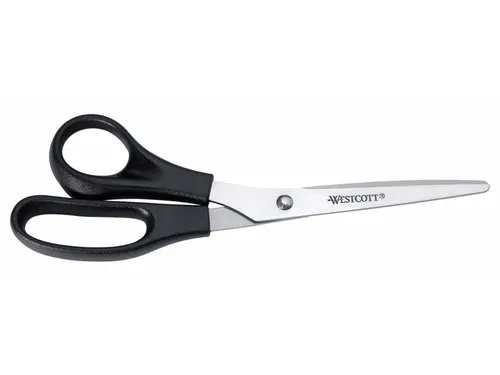 Kantoorschaar Westcott 210mm met kunststof grip linkshandig rvs