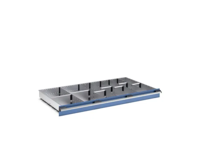 indelingsset,7lengteverdeler/6scheidingsplaten,v. front H 100/125mm