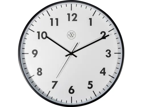 wandklok NXT STIL UURWERK 40cm kunststof wit zwarte cijfers
