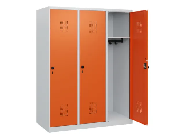 schoollocker,HxBxD 1530x1200x500mm,3vak,vak B 400mm,draaigrendel