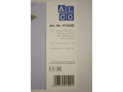 Bureaulamp Alco LED zwart/antraciet 10 Watt 230 volt