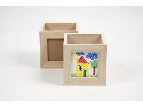 Pennenbakje met fotoframe Creativ Company 10x10x10cm hout