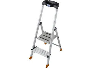 trapladder,eenzijdig,2 XXL treden,balk L 1m,aluminium - 1