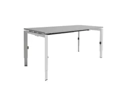 Bureau Linesto N3 hoogte instelbaar 180x80cm Lichtgrijs, poot Wit