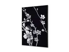 Wanddecoratie Textiel Set A2 Japanse Bloesem Zwart