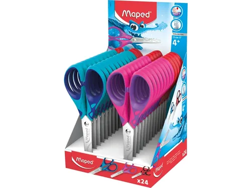 Schaar Maped Essentials Soft 13cm display à 24 stuks assorti