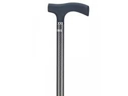 Wandelstok Able2 carbon soft recht handvat zwart