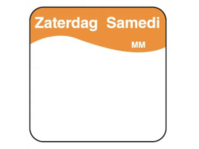 Daymark Label Dagetiket Oplosbaar Zaterdag 25mm Rol 500st