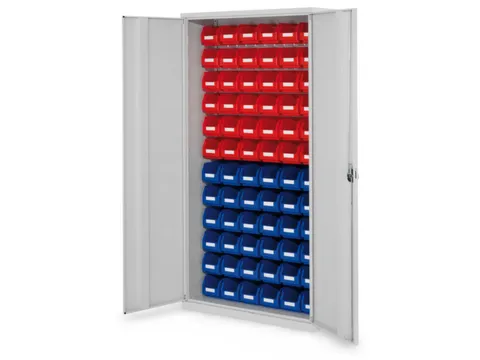 kast met sleufplaat m. bakken,HxBxD 1950x1000x410mm,72bakken PE