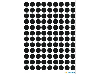 HERMA 1849 Multipurpose etiketten Rond 8mm Zwart 540 stuks - 2