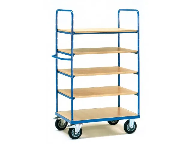 Etagewagens 5 Etages Hout 8341 600kg Laadvlak 1000x600mm Ral5007