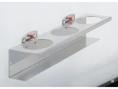 blikhouder,v. perfoplaat,drievoudig,B 300mm,Ø 70mm,RAL7016