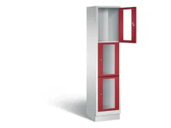 Lockerkast 1800x420x500mm 1x3 vakken Cilinderslot, Sokkel, RAL3003