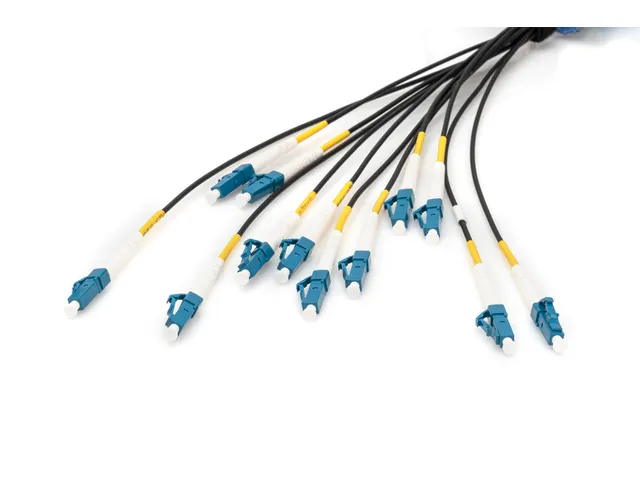 Universele breakout glasvezelkabel multimode OS2 100m 12 vezels LC/UPC