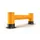 aanrijdbeveiligingsplank,enkele plank,HxL 400x1200mm,HDPE,geel/zwart