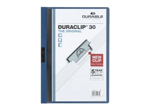 Klemmap Durable Duraclip A4 3mm 30 vellen blauw