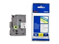 TZe tape voor P-Touch 12 mm, wit op transparant